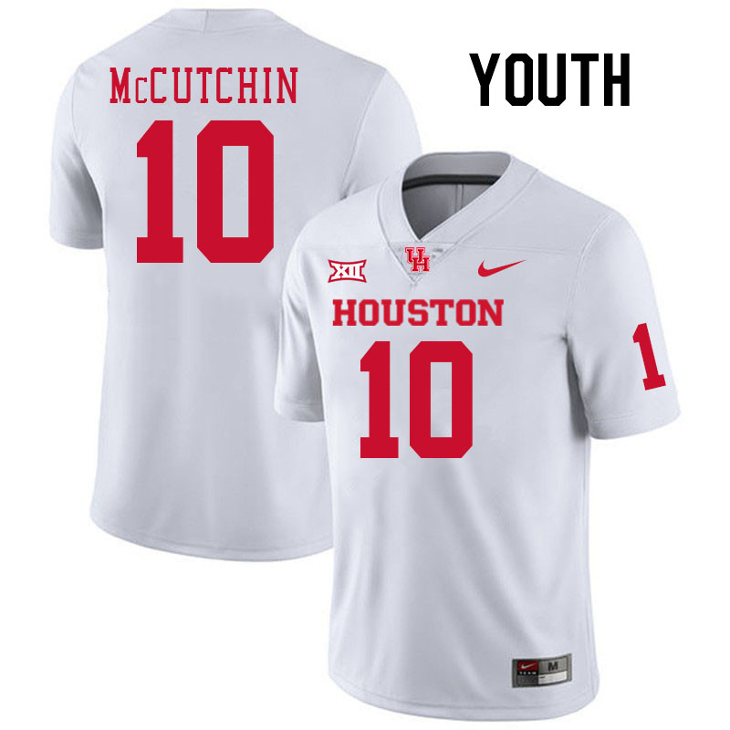 Youth #10 Latreveon McCutchin Houston Cougars College Football Jerseys Stitched-White